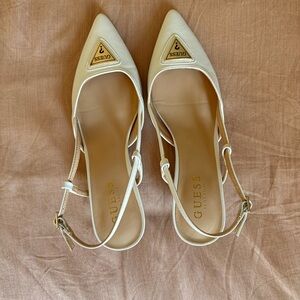 Guess Women's Elegant Cream Slingback Heels